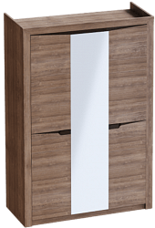 Шкаф трехдверный Соренто Дуб стирлинг/Кофе структурный матовый в Горняке - gornyak.katalogmebeli.com | фото