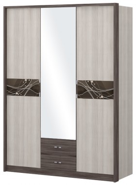 Шкаф трехстворчаты с зеркалом Шк68.1 Николь в Горняке - gornyak.katalogmebeli.com | фото