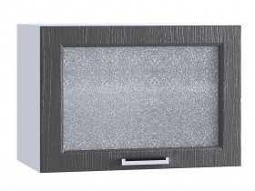 Шкаф верхний горизонтальный со стеклом 609, ШВГС 609 (Клен серый/корпус белый) в Горняке - gornyak.katalogmebeli.com | фото