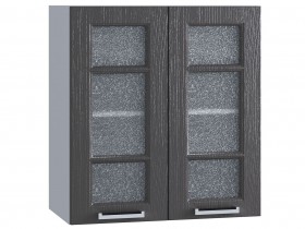 Шкаф верхний со стеклом 600, ШВС 600 (Клен серый/корпус белый) в Горняке - gornyak.katalogmebeli.com | фото