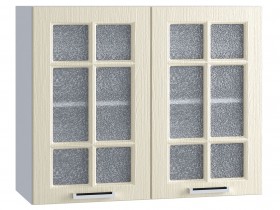 Шкаф верхний со стеклом 800, ШВС 800 (Клен кремовый/корпус белый) в Горняке - gornyak.katalogmebeli.com | фото