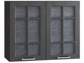Шкаф верхний со стеклом 800, ШВС 800 (Клен серый/корпус венге) в Горняке - gornyak.katalogmebeli.com | фото