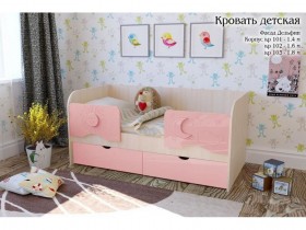 Соня Кровать детская 2 ящика 1.6 Розовый глянец в Горняке - gornyak.katalogmebeli.com | фото
