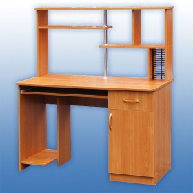 Компьютерный стол 1 с надстройкой (Венге/Дуб выбеленный) в Горняке - gornyak.katalogmebeli.com | фото 3