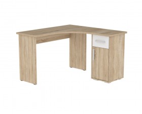 Угловой компьютерный стол Лайт-1 (1200/дуб сонома/белый) в Горняке - gornyak.katalogmebeli.com | фото