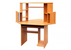 Угловой компьютерный стол (Вишня Оксфорд) в Горняке - gornyak.katalogmebeli.com | фото