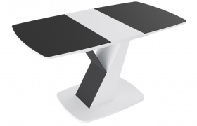 Стол обеденный «Гарда» Тип 1 (Белый/Стекло матовое черный графит) в Горняке - gornyak.katalogmebeli.com | фото 5