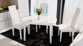 Стол обеденный «Портофино» (Белый глянец/Стекло белое) в Горняке - gornyak.katalogmebeli.com | фото 2