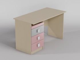 Стол (прямая столешница) Грэйси (Розовый/Серый/корпус Клен) в Горняке - gornyak.katalogmebeli.com | фото