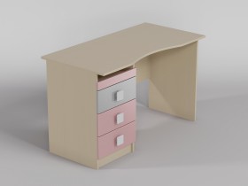 Стол (столешница с выемкой) Грэйси (Розовый/Серый/корпус Клен) в Горняке - gornyak.katalogmebeli.com | фото