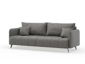 Валериан диван трёхместный прямой Стальной, ткань RICO FLEX 9292 в Горняке - gornyak.katalogmebeli.com | фото 1