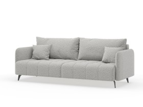 Валериан диван трёхместный прямой Светло-серый, ткань RICO FLEX 108 в Горняке - gornyak.katalogmebeli.com | фото
